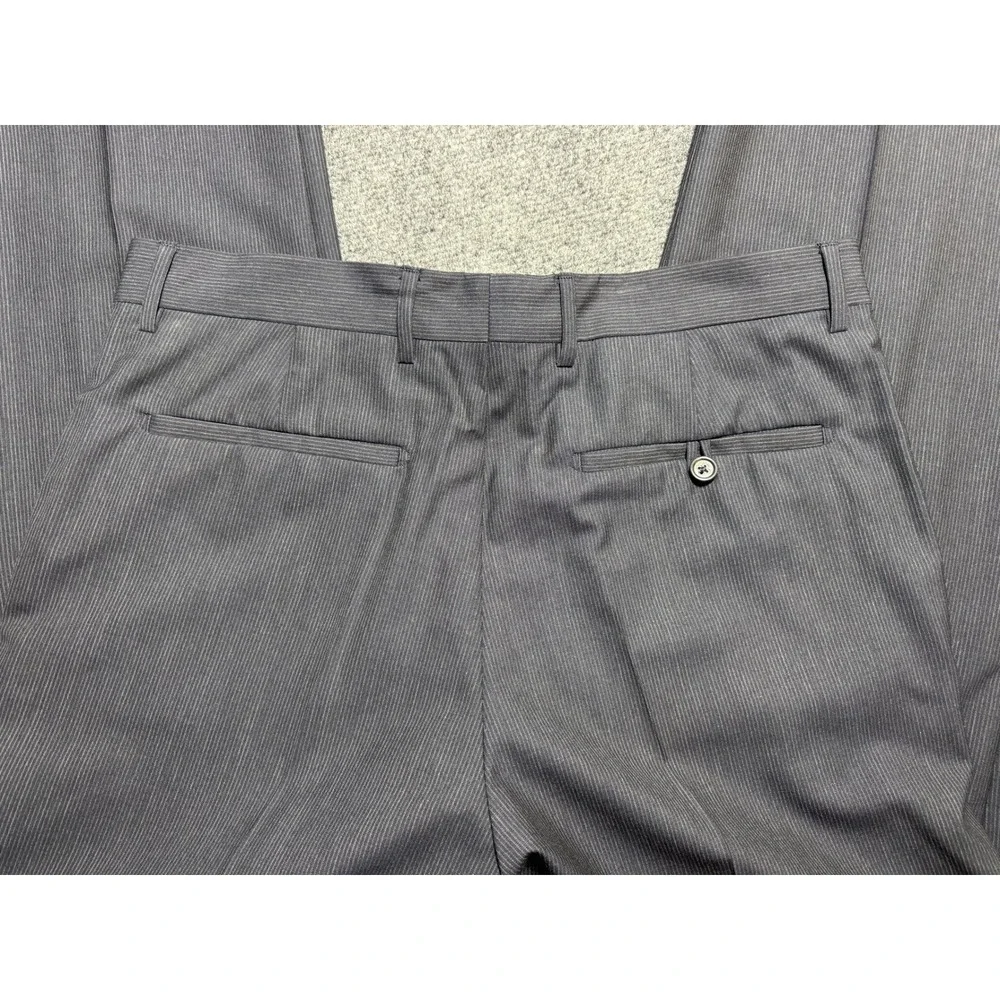 Banana Republic Men's Pinstripe Dress Pants 32x30 Charcoal Gray 100% Wool Luxury